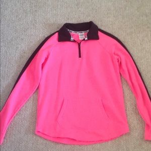 Pink and black half zip